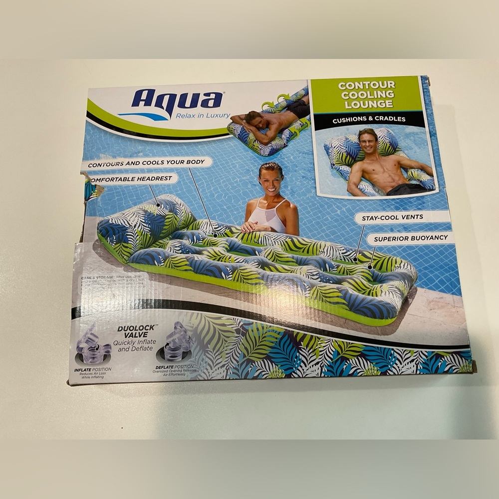 🌺🌺🌺Agua Contour Cooling Lounge 72” Inflated Length Float